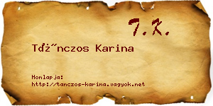 Tánczos Karina névjegykártya